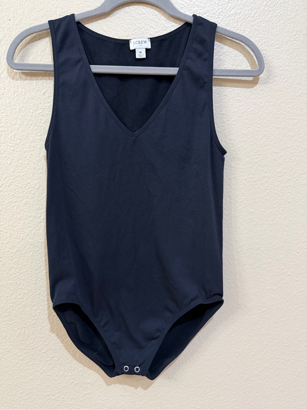 J. Crew Women's V-Neck Sleeveless Tank Bodysuit Black Size M